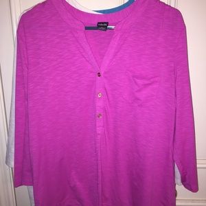Pink three quarter sleeve top